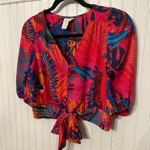 Joie Tropical Parrot Crop Small blouse